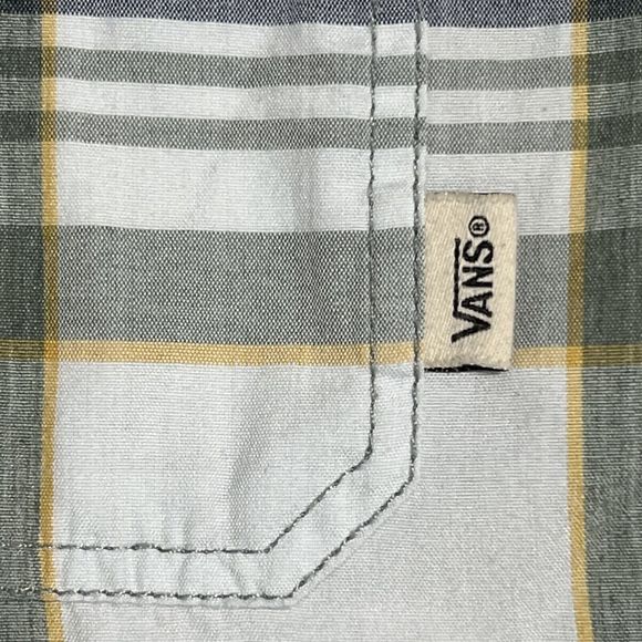 VANS Off The Wall Shirt Mens S Plaid Button Up Blue Pockets Skateboarding - Picture 5 of 17